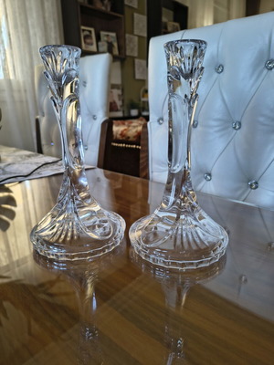 RCR crystal candle sticks set of 2, like new, 22 cm