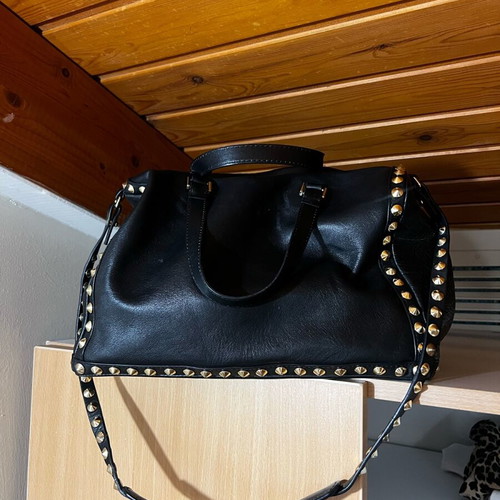 Zara leather handbag used, black