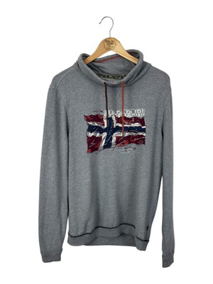 Napapijri men's logo sweatshirt size M like new, gray