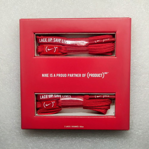 Nike Lace Up 2 Save Lives shoelaces new, red