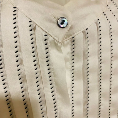 Zara satin shirt like new with embroidery and mao collar