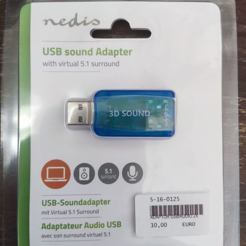 USB sound adapter new with virtual 5.1 surround