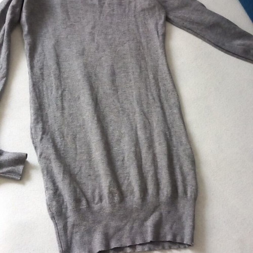 Women's gray thin wool long blouse used, size M