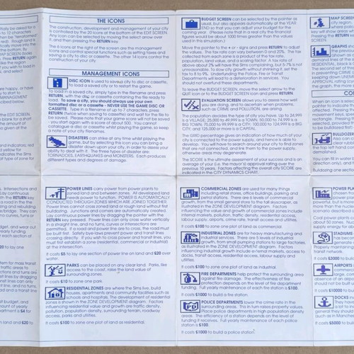 Sim City used for BBC Micro, disk