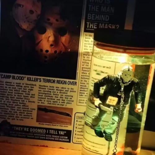 Jason horror decorative figure with water and 5-color LED lighting