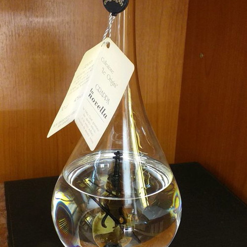 Italian grappa in handmade blown glass bottle new