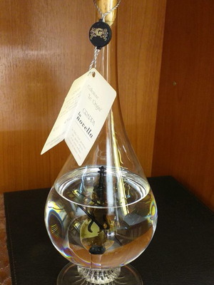 Italian grappa in handmade blown glass bottle new
