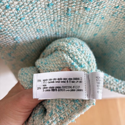 Zara dress like new, mini knit beige with turquoise
