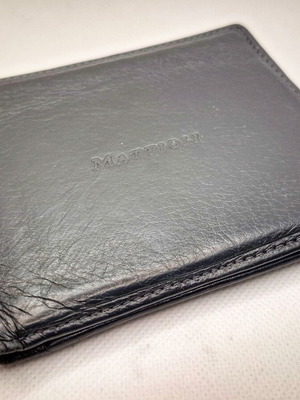 Mattioli leather men's wallet used, black