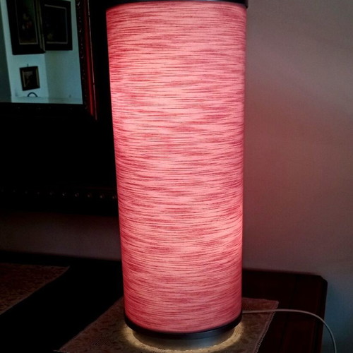 Table lamp tower cylinder 48 cm vintage boho with 2 bulbs, like new