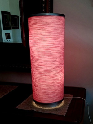 Table lamp tower cylinder 48 cm vintage boho with 2 bulbs, like new