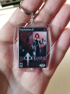 Bloodrayne 2 PS2 keychain, transparent acrylic, 4 x 5.5 cm