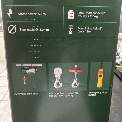 Parkside PSZ 250 A2 electric hoist, unused