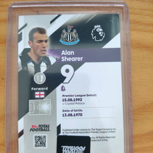 Topps Total Football Alan Shearer Newcastle all time scorer card like new