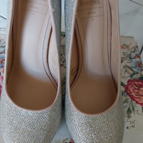 Bershka 12cm Heels with Platform and Glitter