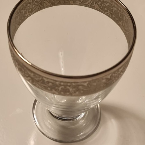 Set of 6 new Italian water glasses with rim design