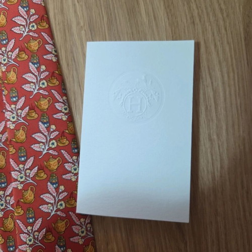 Hermes Story of Tea Silk Tie New with Box and Ribbon