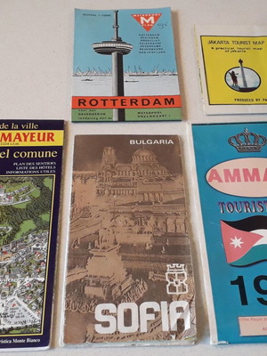 Maps used, pack of 5, various cities