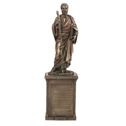 Hippocrates with Oath statue new, Veronese bronze electrolysis 41cm