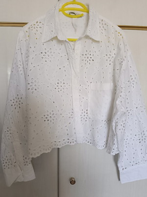 Zara Lace Crop Shirt like new, white, XXL