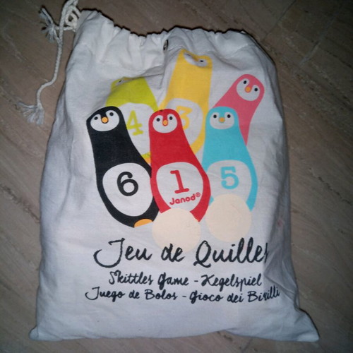 Penguins Skittles Game wooden toy like new by Janod