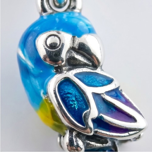Pandora Jungle Paradise Parrot Charm S925 ALE new, multicolor silver