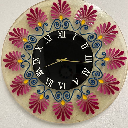 Handmade wall clocks from liquid glass, new, analog