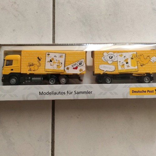 Deutsche Post Truck with Trailer HO Scale 1:87 new