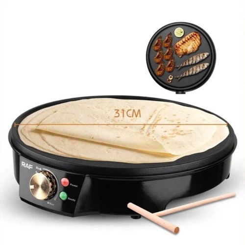 RAF Crepe Maker 1200W R.528 new with wooden spreader and spatula