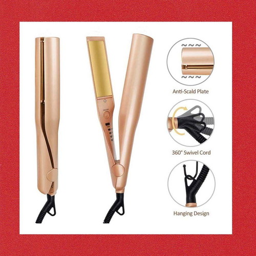 Hair straightener and curler 2 in 1 OEM YIX-105 used with ceramic titanium plate