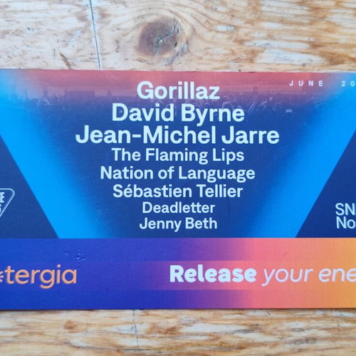 Jean Michel Jarre souvenir ticket used, Release Festival Athens 2026