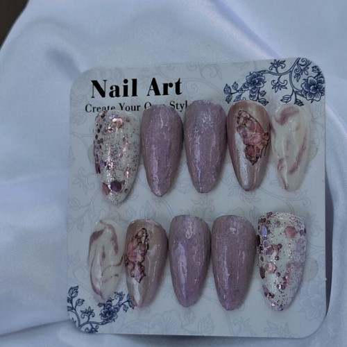 Press on nails set with application tools, new