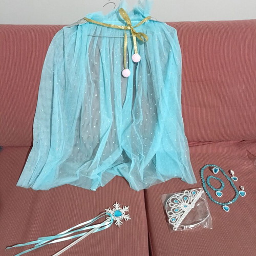 Princess Elsa costume set new, cape with tulle and star accessories