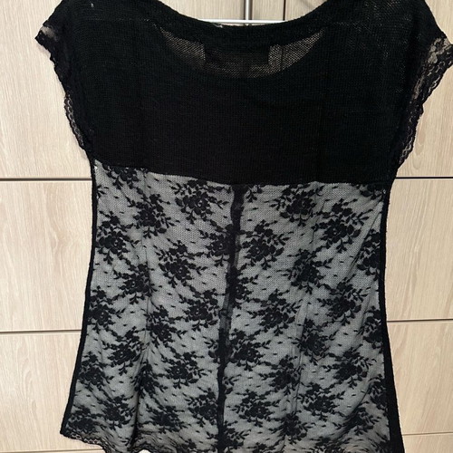 Zara knit top used, small, black with pattern