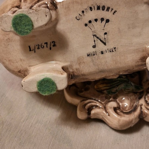 Large Kapodimonte cologne bottle used, pre-war