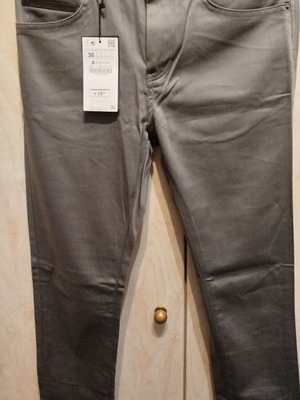 Zara grey trousers small new, elastic skinny with 5 pockets