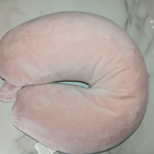 Velvet pink travel neck pillow like new