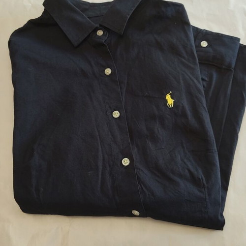 Polo Ralph Lauren classic women's cotton long sleeve shirt, blue, size L