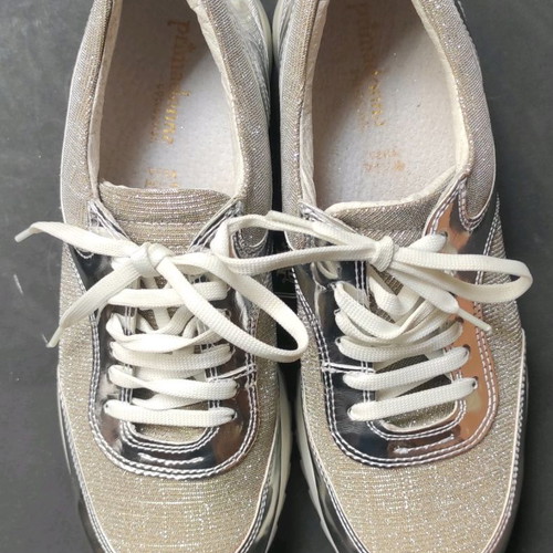 Leather women's shoes new, silver, size 40