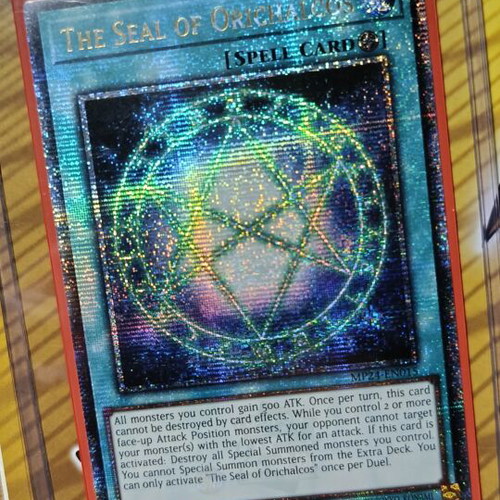 The Seal Of Orichalcos Yu-Gi-Oh! card like new with Ultra Pro sleeve and Top Loader