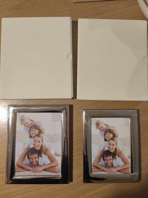 Silver-plated photo frames new 15x20 cm and 13x18 cm