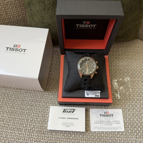 Tissot PRS 516 Chronograph full set, rose gold and black leather