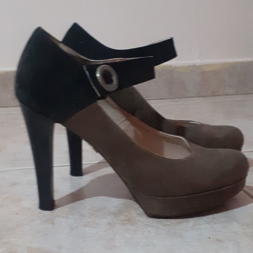 Envie γόβες γυναικείες μεταχειρισμένες, δίχρωμο δέρμα καστόρι, μέγεθος 40