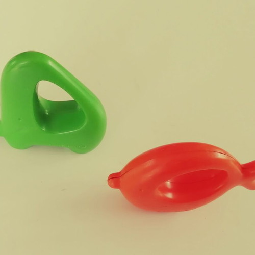Baby rattles used vintage set of 2 Chicco 1975