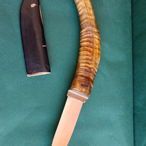 Vintage Cretan Knife Antique with Natural Goat Horn Handle and Mantinada like new
