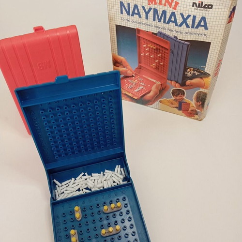 Vintage MB Games Mini Battleship travel board game used with box