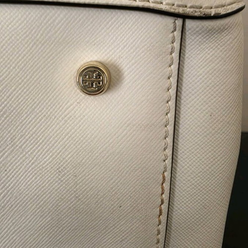 TORY BURCH δερμάτινη χειρός τσάντα μεταχειρισμένη, άσπρη