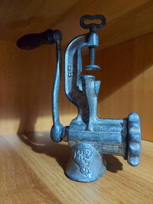 Retro meat grinder used, antique mincer