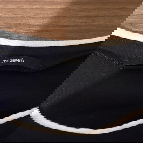 Tezenis ανδρική μακρυμάνικη μπλούζα XL μπλε με λευκές λεπτομέρειες