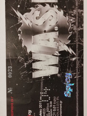 W.A.S.P. ticket like new, 26/7/2011